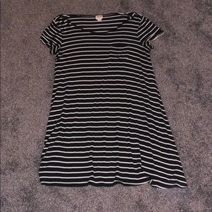 Black and White Striped T-Shirt Dress